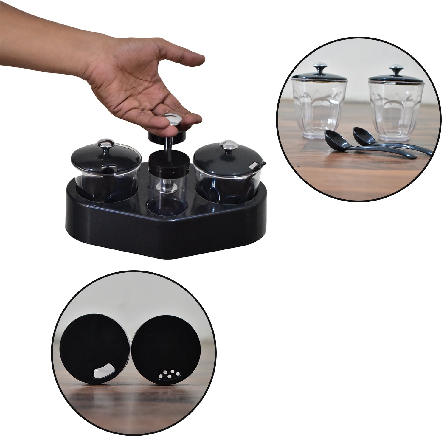 8122 Ganesh rendy Condiment set For Kitchen Transparent jar For Easy To Access Spice 1 Piece Spice Set (Plastic) DeoDap 8122 Ganesh rendy Condiment set For Kitchen Transparent jar For Easy To Access Spice 1 Piece Spice Set (Plastic) DeoDap
